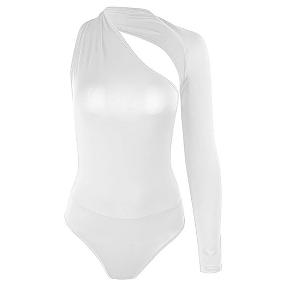 One Sleeve Asymmetric Cotton Bodysuit S *NWOT* - Picture 2 of 5